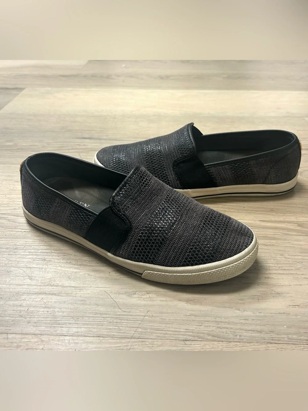 Ralph Lauren Shoes Womens 8.5B Jinny Slip On Flats Sneakers Black Casual Comfort